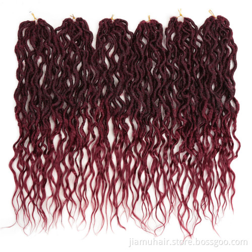 Goddess Faux Locs Crochet Hair Gypsy With Curly End Synthetic Braiding Hair Extensions Ombre Dreadlocks Braid
